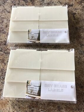 Dry Erase Labels - White Reusable Organization Labels (6 Pack)